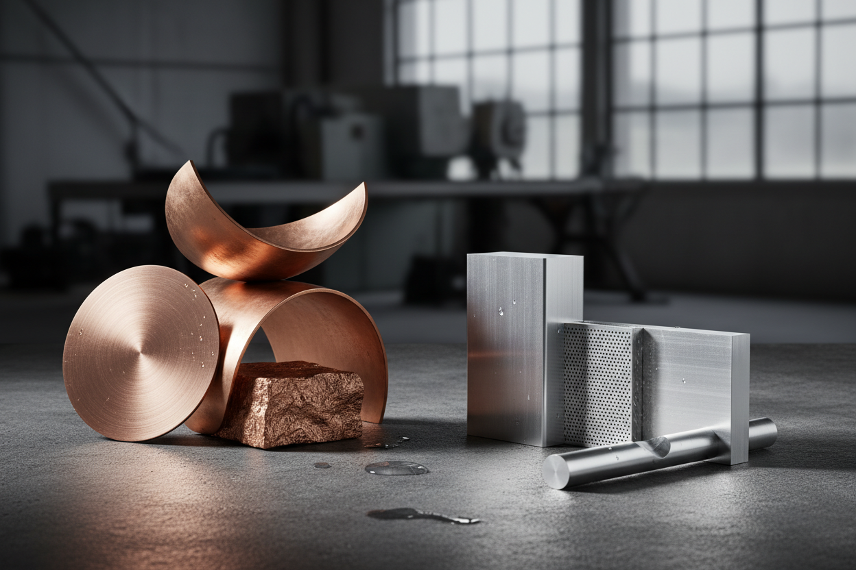 metal copper and aluminium